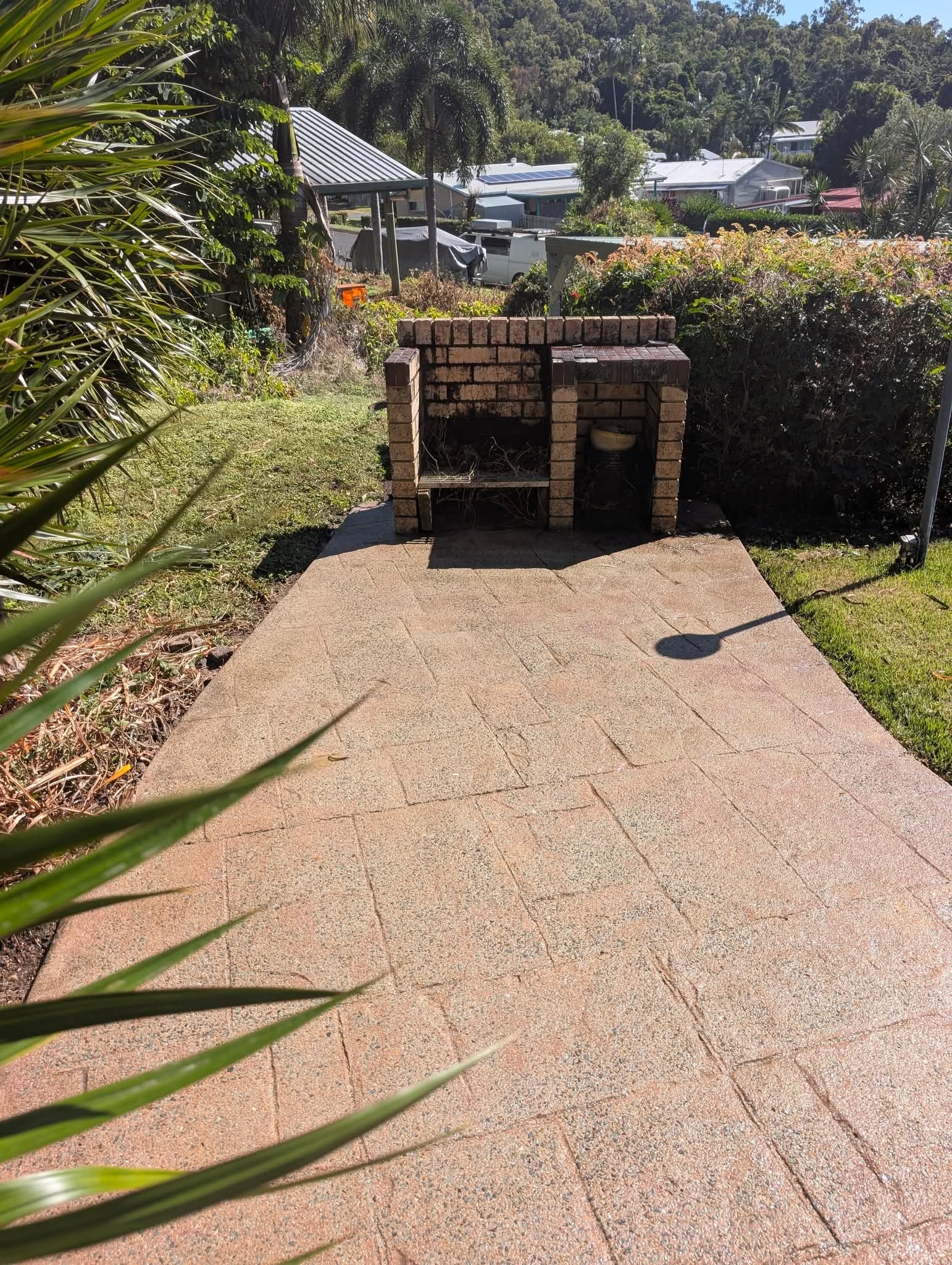 Concrete surface pressure washing result