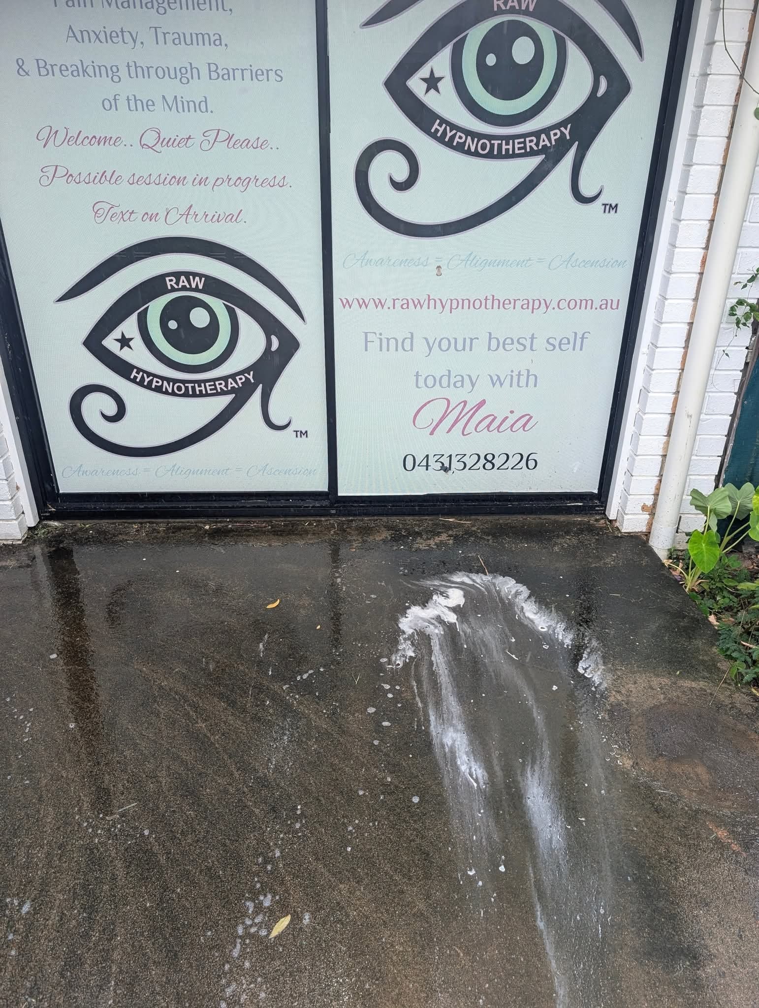 Driveway pressure washing before and after