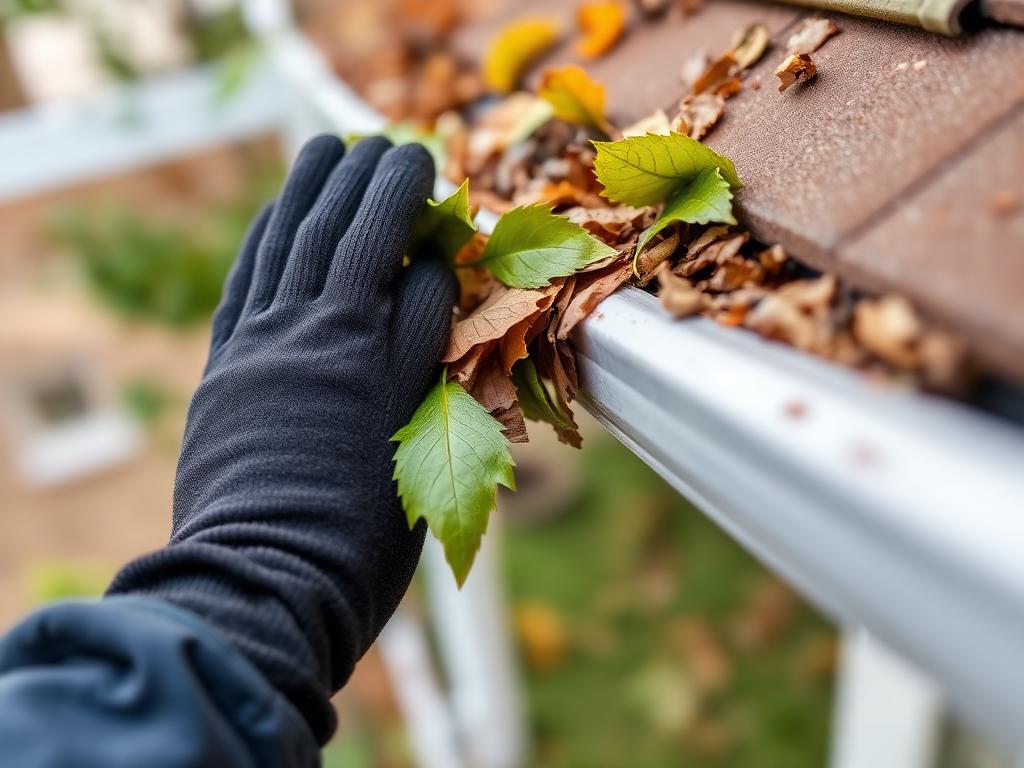 Sparkling clean gutter after professional cleaning