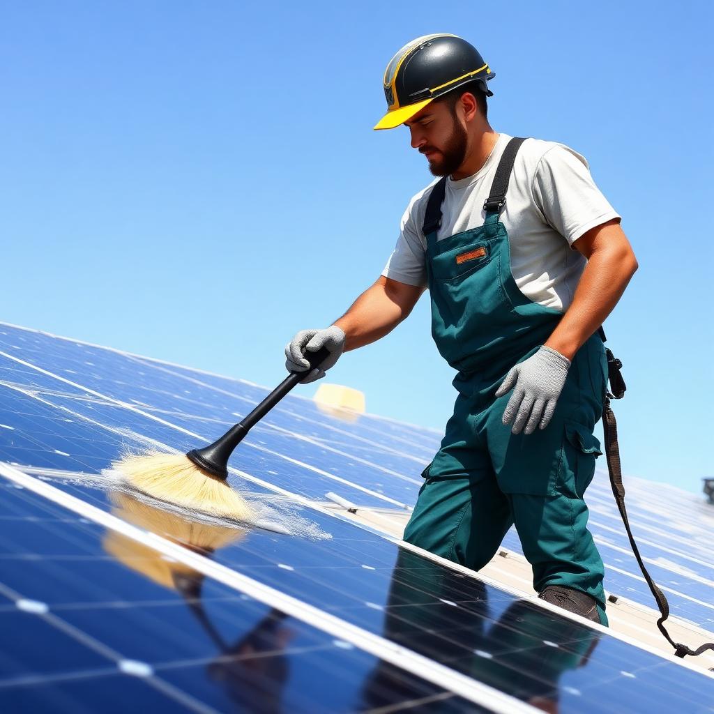 Solar panel cleaning — before and after side-by-side