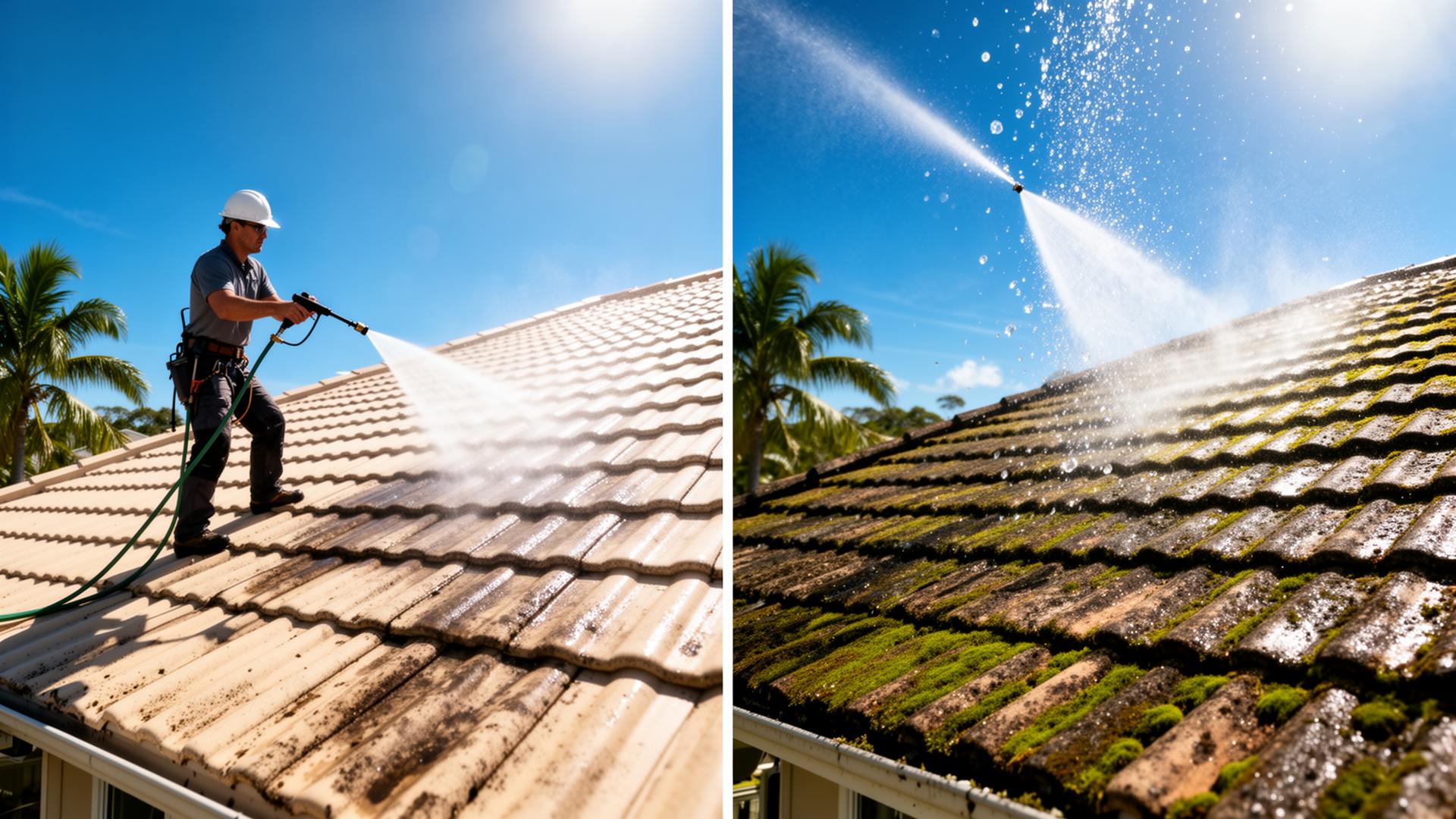 Professional roof cleaning and pressure washing in the Whitsundays